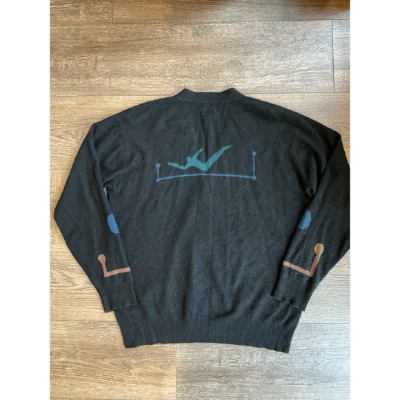 Unique MCM VTG 100% Cashmere Sweater Cardigan Olympic Abstract Design Size XL - Picture 9 of 12